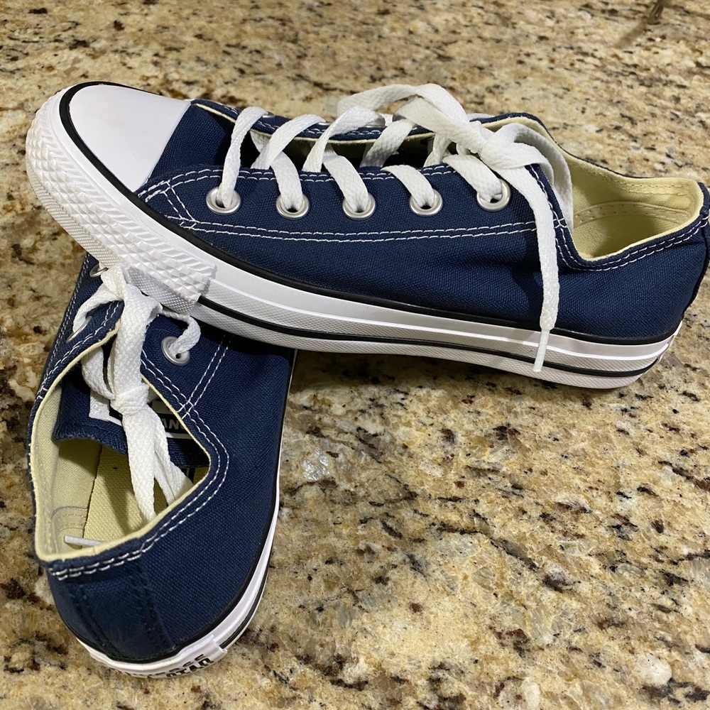 Blue Converse sneakers. Tried on, never worn.